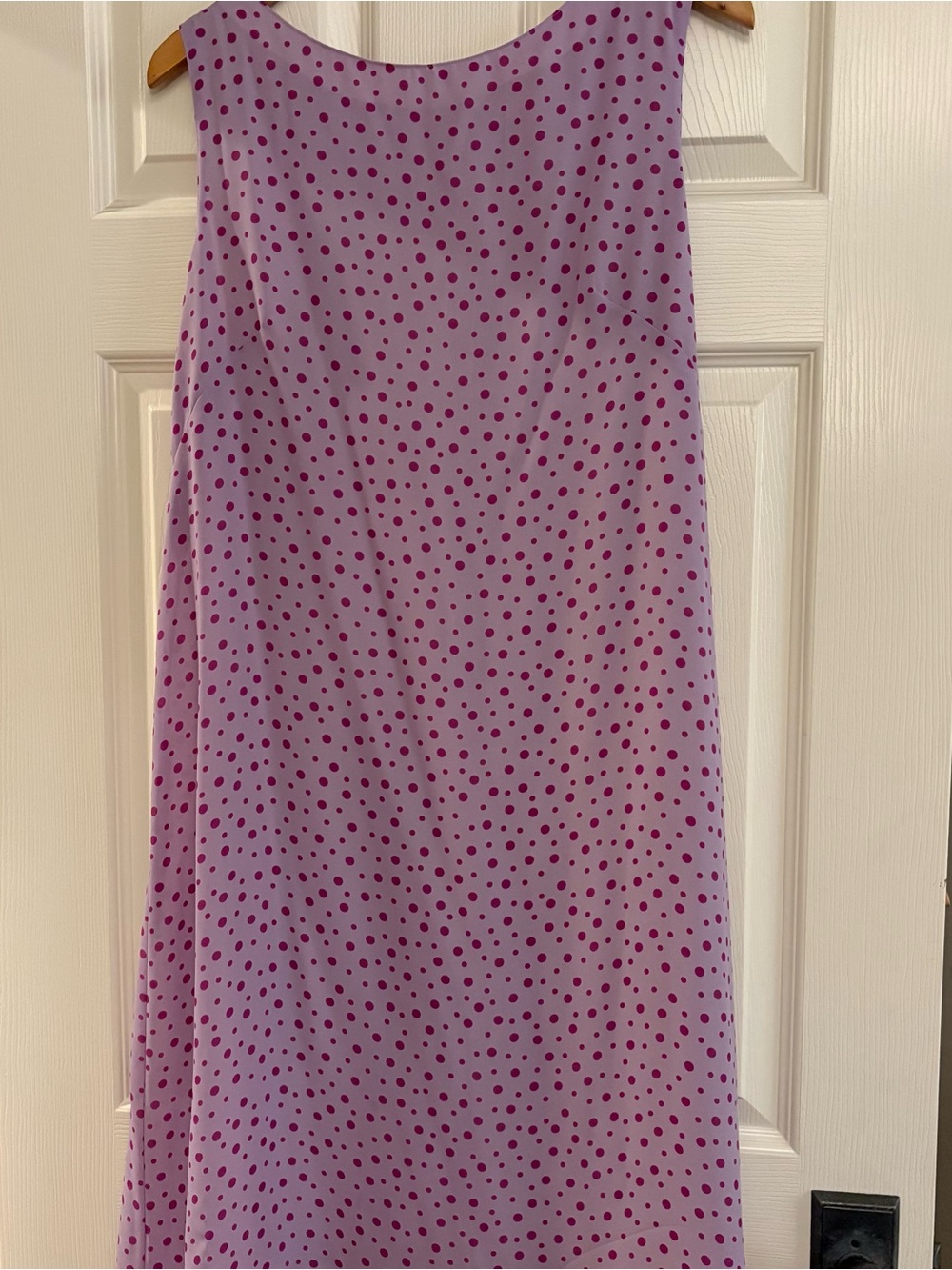 RONNI NICOLE Vintage 90s Lavender Magenta Polka Dot Midi Dress Size Large Retro
